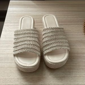 White platform sandals